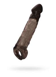 Чёрная насадка на пенис Tс подхватом - 19,5 см. - ToyFa - в Воронеже купить с доставкой