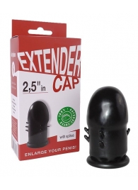 Чёрный латексный удлинитель пениса 2.5 in с шипиками - Sitabella - в Воронеже купить с доставкой