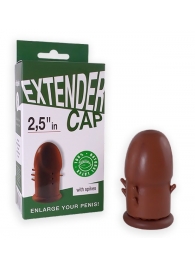 Коричневый латексный удлинитель пениса 2.5 in с шипиками - Sitabella - в Воронеже купить с доставкой