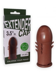 Коричневый латексный удлинитель пениса 3.5 in с шипиками - Sitabella - в Воронеже купить с доставкой