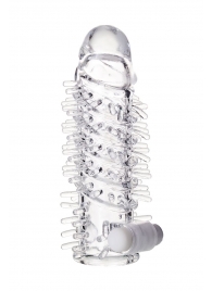 Насадка на пенис TOYFA A-Toys с вибропулей и шипами - 13,4 см. - A-toys - в Воронеже купить с доставкой