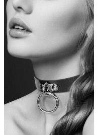 Узенький ошейник из полиуретана с кольцом - Bijoux Pour Toi - купить с доставкой в Воронеже