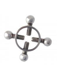 Серебристые зажимы для сосков на винтах - ToyFa - купить с доставкой в Воронеже