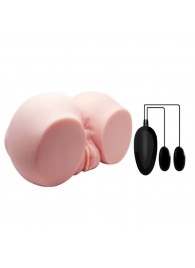 Телесный мастурбатор с двумя любовными тоннелями и вибрацией - Baile - в Воронеже купить с доставкой