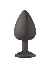 Чёрная анальная пробка Emotions Cutie Large с желтым кристаллом - 10 см. - Lola Games - купить с доставкой в Воронеже