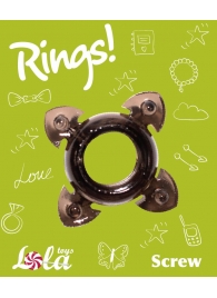Чёрное эрекционное кольцо Rings Screw - Lola Games - в Воронеже купить с доставкой
