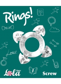 Прозрачное эрекционное кольцо Rings Screw - Lola Games - в Воронеже купить с доставкой