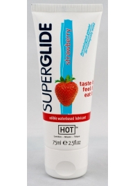 Гель на водной основе с ароматом клубники - 75 мл. - HOT - купить с доставкой в Воронеже