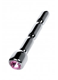 Серебристый уретральный плаг со стразом - 7 см. - ToyFa - купить с доставкой в Воронеже