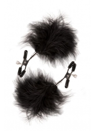 Зажимы для сосков с пухом FEATHERED NIPPLE CLAMPS - Blush Novelties - купить с доставкой в Воронеже