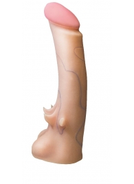 Телесная насадка REAL Standard с усиками на основании - 19 см. - LOVETOY (А-Полимер) - купить с доставкой в Воронеже