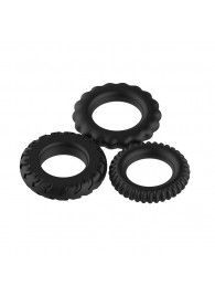 Набор из 3 рельефных эрекционных колец Sex Expert - Sex Expert - в Воронеже купить с доставкой