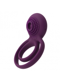 Фиолетовое эрекционное виброкольцо Tammy с подхватом мошонки - Svakom - в Воронеже купить с доставкой