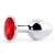 Серебристая анальная пробка с красным стразом - 7,2 см. - Anal Jewelry Plug - купить с доставкой в Воронеже
