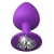 Фиолетовая анальная пробка со стразом Her Little Gem Large Plug - 9,5 см. - Pipedream - купить с доставкой в Воронеже