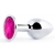 Серебристая анальная пробка с малиновым кристаллом - 7,2 см. - Anal Jewelry Plug - купить с доставкой в Воронеже
