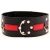 Чёрный ошейник с красной полосой - БДСМ Арсенал - купить с доставкой в Воронеже