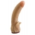 Телесная гелевая насадка-фаллос с клиторальными лепестками - 18,5 см. - LOVETOY (А-Полимер) - купить с доставкой в Воронеже