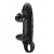 Черная вибронасадка на пенис с подхватом мошонки - 20 см. - Baile - в Воронеже купить с доставкой
