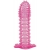 Гелевая розовая насадка с шипами - 12 см. - Toyfa Basic - в Воронеже купить с доставкой