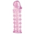 Гелевая розовая насадка на фаллос с шипами - 12 см. - Toyfa Basic - в Воронеже купить с доставкой