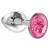 Малая серебристая анальная пробка Diamond Pink Sparkle Small с розовым кристаллом - 7 см. - Lola Games - купить с доставкой в Воронеже