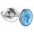Малая серебристая анальная пробка Diamond Light blue Sparkle Small с голубым кристаллом - 7 см. - Lola Games - купить с доставкой в Воронеже