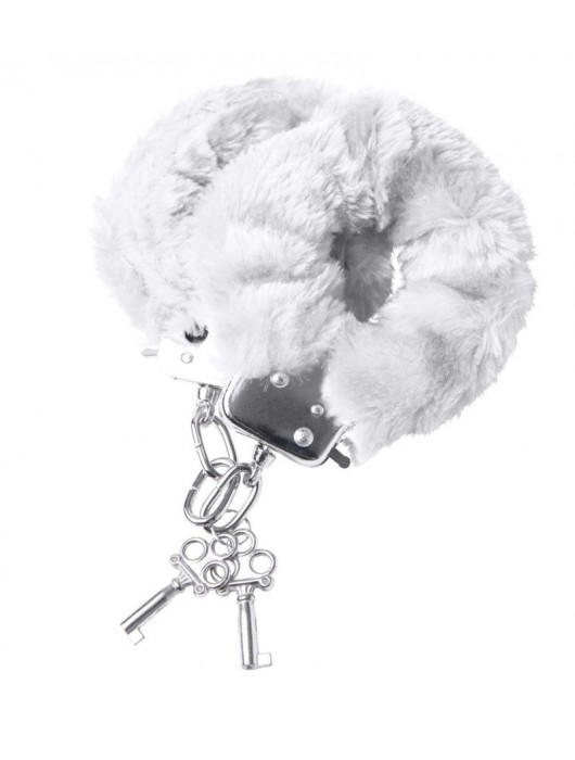 Наручники с белой меховой опушкой - ToyFa - купить с доставкой в Воронеже