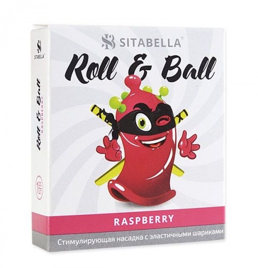 Стимулирующий презерватив-насадка Roll   Ball Raspberry - Sitabella - купить с доставкой в Воронеже