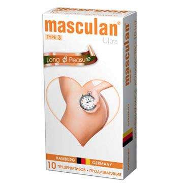 Розовые презервативы Masculan Ultra Long Pleasure с колечками, пупырышками и продлевающим эффектом - 10 шт. - Masculan - купить с доставкой в Воронеже