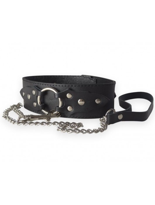 Широкий кожаный ошейник в готическом стиле - Sitabella - купить с доставкой в Воронеже