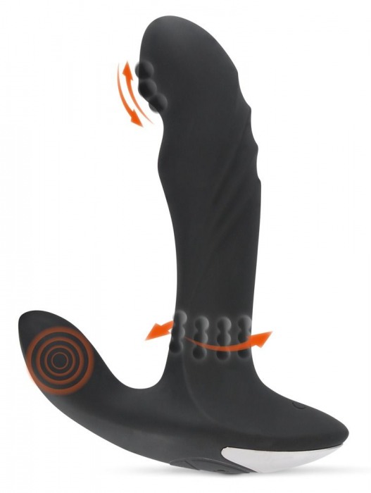 Черный вибромассажер простаты с функцией римминга Plug with Perineum Stimulator - 16,6 см. - Orion - в Воронеже купить с доставкой