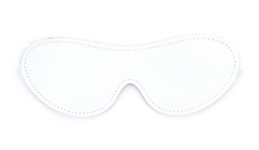Белая кожаная маска на глаза на резинке - БДСМ Арсенал - купить с доставкой в Воронеже