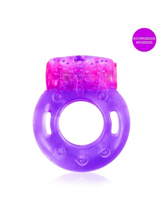 Фиолетовое эрекционное виброкольцо с бабочкой - Erowoman-Eroman - в Воронеже купить с доставкой