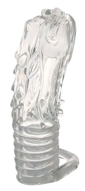 Закрытая прозрачная насадка в форме дракона с креплением-колечком - 14 см. - Erowoman-Eroman - в Воронеже купить с доставкой