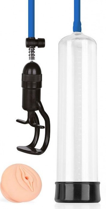 Прозрачная вакуумная помпа Sex Expert с насадкой-вагиной - Sex Expert - в Воронеже купить с доставкой