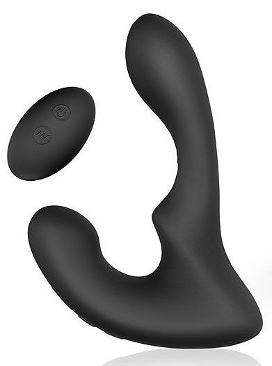 Черный силиконовый вибромассажер простаты с пультом ДУ - Sex Expert - в Воронеже купить с доставкой