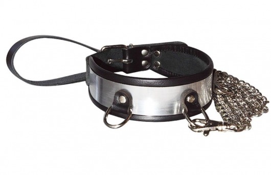 Стильный ошейник с металлическим блеском и поводком - Sitabella - купить с доставкой в Воронеже