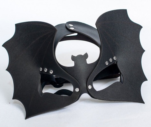 Черная кожаная маска на глаза  Летучая мышь - Sitabella - купить с доставкой в Воронеже