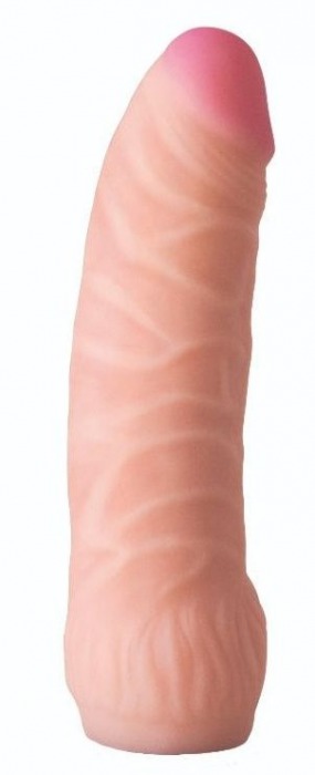 Телесная изогнутая насадка на Harness с коннектором BLACK LINE - 17 см. - LOVETOY (А-Полимер) - купить с доставкой в Воронеже