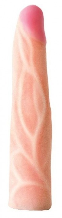 Телесная насадка с венками на Harness с коннектором GREEN LINE - 18 см. - LOVETOY (А-Полимер) - купить с доставкой в Воронеже