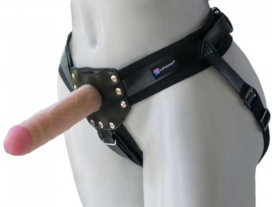 Черный пояс-трусики с двумя насадками  Экзотик-Linda  - 15,5 и 10,5 см. - LOVETOY (А-Полимер) - купить с доставкой в Воронеже