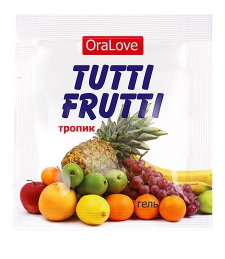 Пробник гель-смазки Tutti-frutti со вкусом тропических фруктов - 4 гр. - Биоритм - купить с доставкой в Воронеже