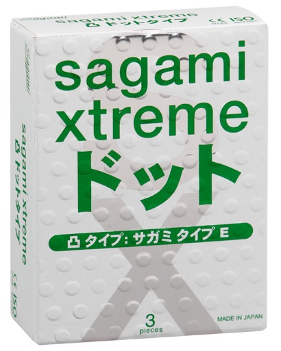 Презервативы Sagami Xtreme SUPER DOTS с точками - 3 шт. - Sagami - купить с доставкой в Воронеже