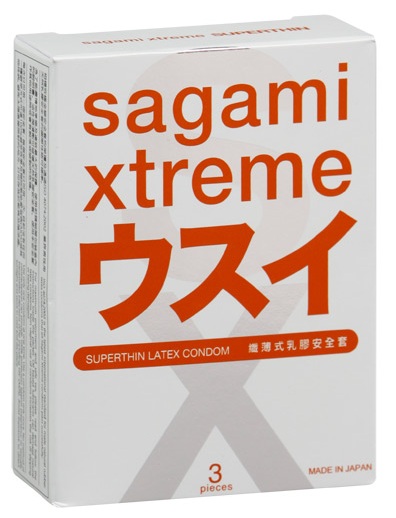 Ультратонкие презервативы Sagami Xtreme SUPERTHIN - 3 шт. - Sagami - купить с доставкой в Воронеже