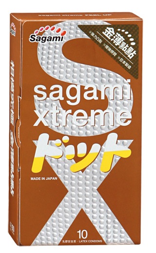 Презервативы Sagami Xtreme FEEL UP с точечной текстурой и линиями прилегания - 10 шт. - Sagami - купить с доставкой в Воронеже