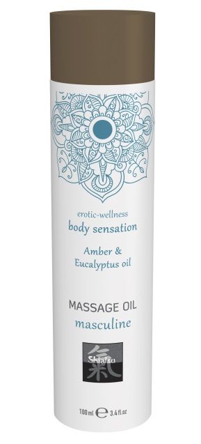 Массажное масло с ароматом амбры с добавлением эвкалиптового масла - 100 мл. - Shiatsu - купить с доставкой в Воронеже