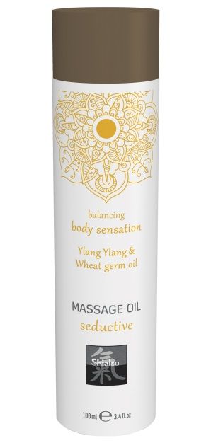 Массажное масло с ароматом иланг-иланга с добавлением масла зародышей пшеницы - 100 мл. - Shiatsu - купить с доставкой в Воронеже