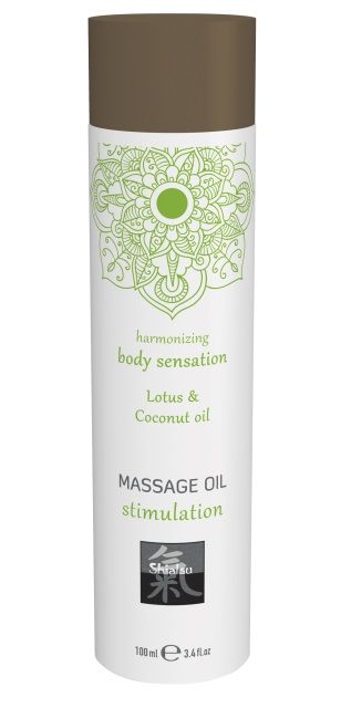 Массажное масло с ароматом лотоса с добавлением кокосового масла - 100 мл. - Shiatsu - купить с доставкой в Воронеже