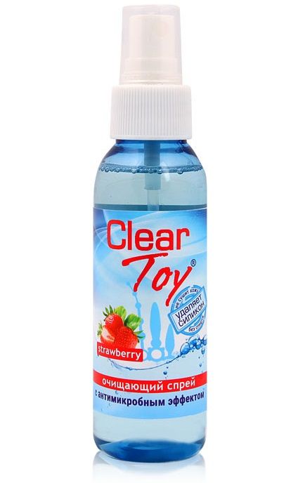Очищающий спрей для игрушек CLEAR TOY Strawberry - 100 мл. - Биоритм - купить с доставкой в Воронеже